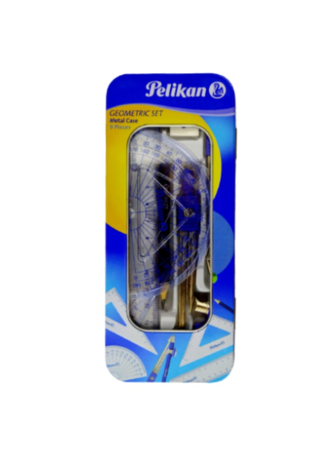 Pelikan 9-Piece School Geometry Set with Metal Case Multicolour 7.8 x 2 x 18.5 cm PEL-403346 - Image 2